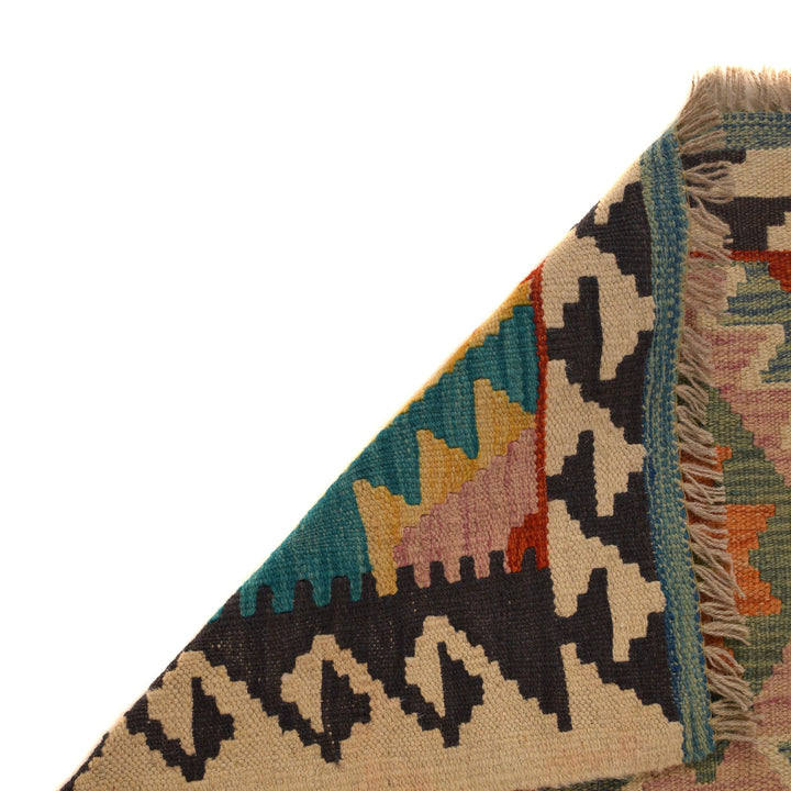 Hand Knotted Afghan Style Kilim Runner 2' 11" x 8' 0" - No. AL56771