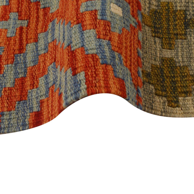 Colorful Flat-Weave Wool Kilim Runner 2' 4"x 6' 5" - No. AL27265