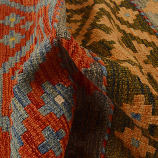 Colorful Flat-Weave Wool Kilim Runner 2' 4"x 6' 5" - No. AL27265