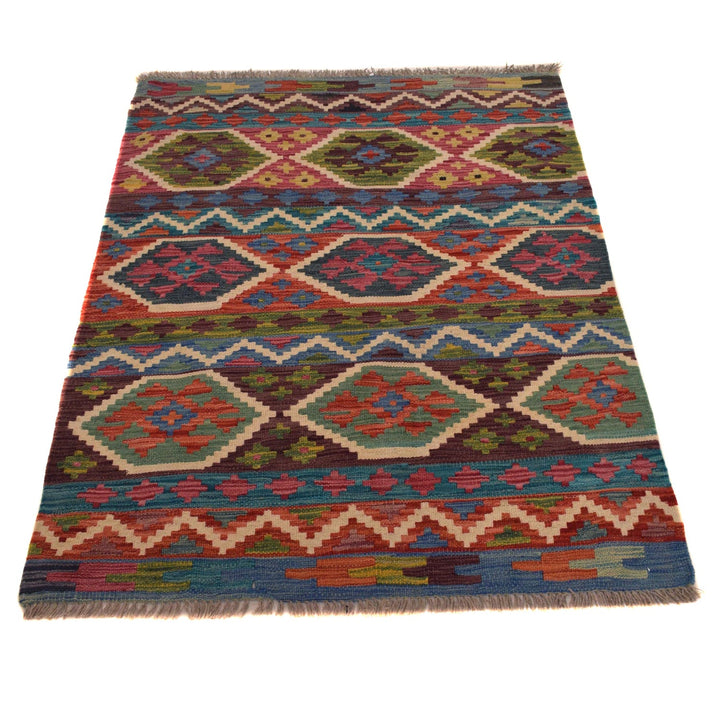 Handmade Afghan Vegetable Kilim 3' 2" x 4' 7" - No. AL89075