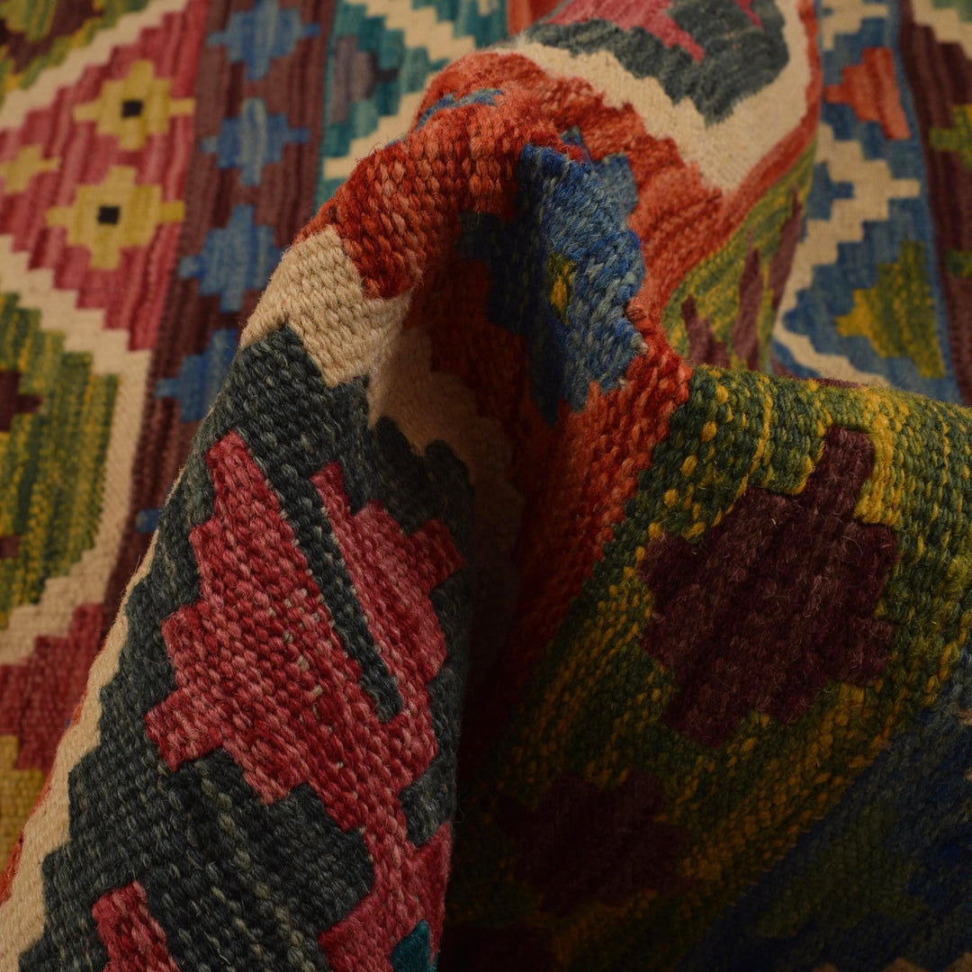 Handmade Afghan Vegetable Kilim 3' 2" x 4' 7" - No. AL89075