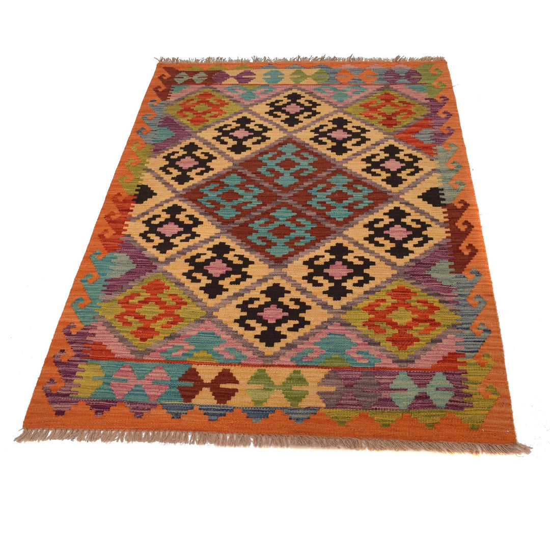 Handmade Afghan Vegetable Kilim 3' 4" x 5' 0" - No. AL79689
