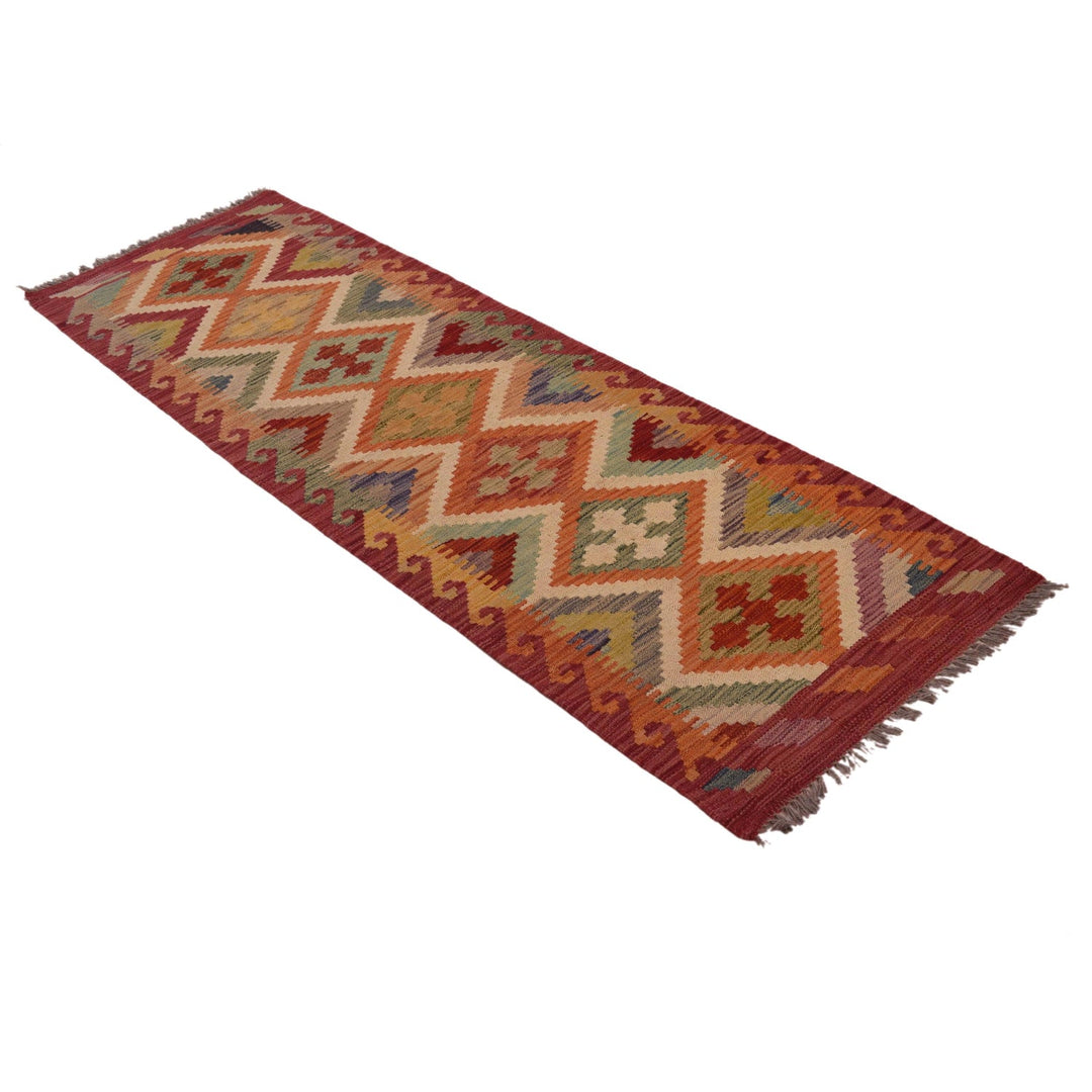 Colorful Flat-Weave Wool Kilim Runner 2' 0" x 5' 0" - No. AL31771