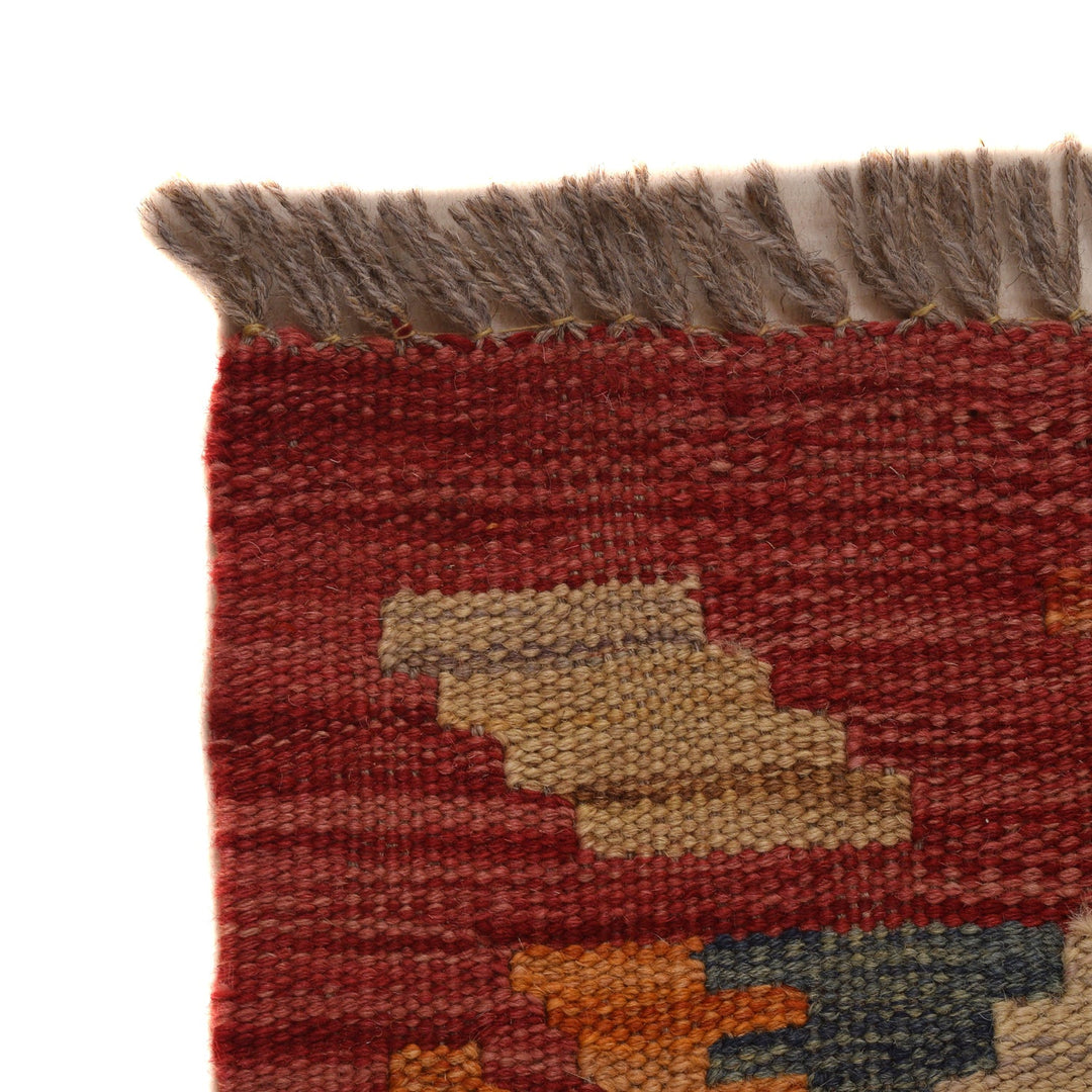 Colorful Flat-Weave Wool Kilim Runner 2' 0" x 5' 0" - No. AL31771