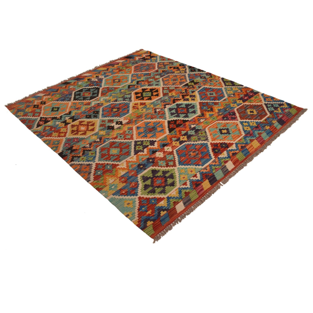 Handmade Vegetable Kelim 5' 1" x 6' 1" - No. AL61275