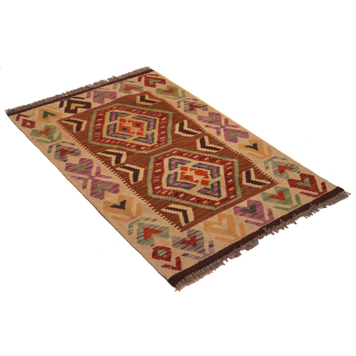 Afghan Vegetable Kilim Rug 2' 8" x 4' 0" Flat-Weave view