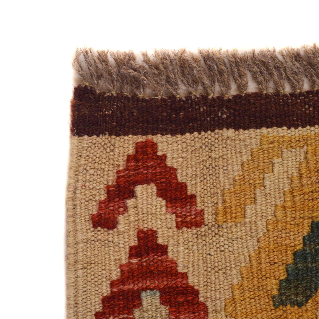 Afghan Vegetable Kilim Rug 2' 8" x 4' 0" Flat-Weave pattern