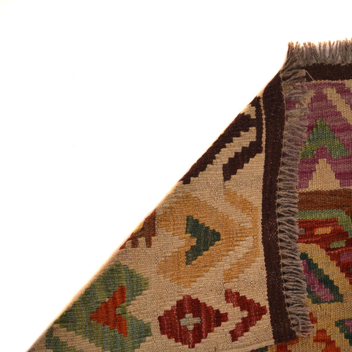 Afghan Vegetable Kilim Rug 2' 8" x 4' 0" Flat-Weave field