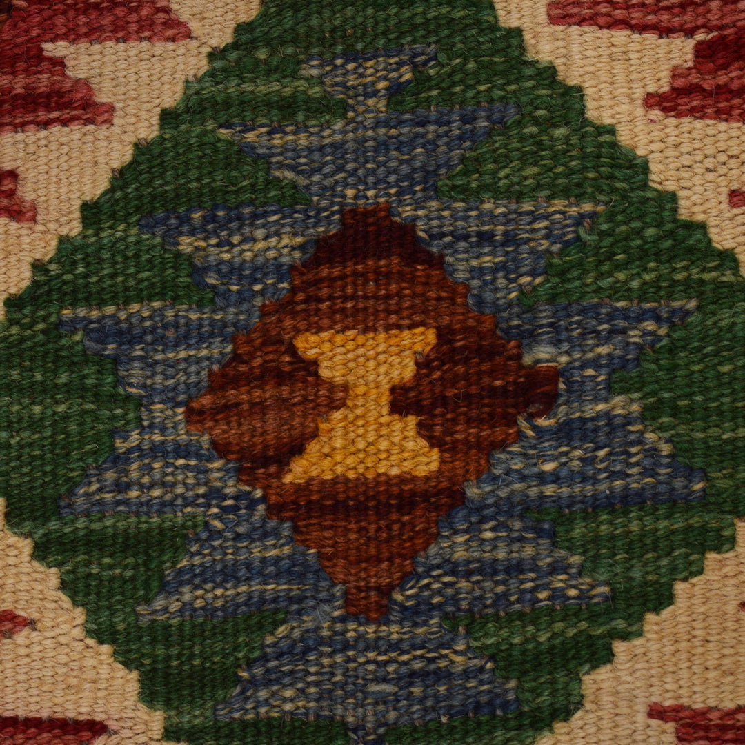 Afghan Vegetable Kilim Rug 2' 5" x 6' 3" Flat-Weave border