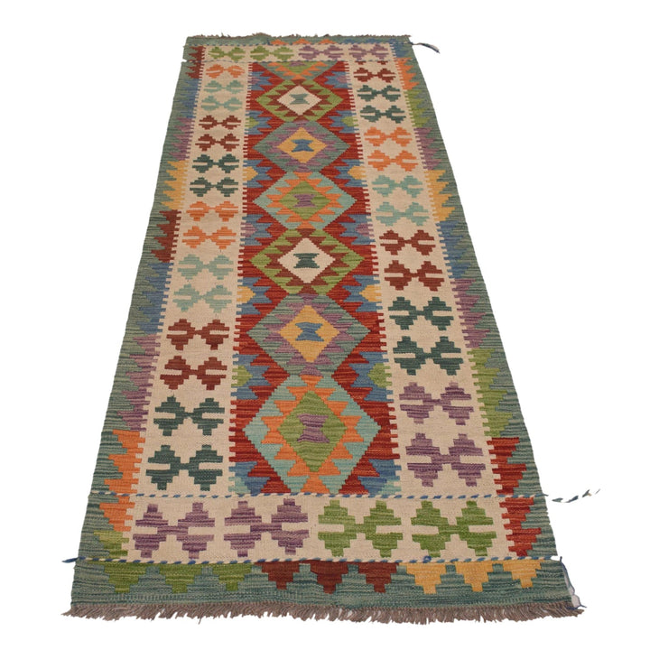 Hand Knotted Afghan Style Kilim Runner 2' 8" x 8' 2" - No. AL15100