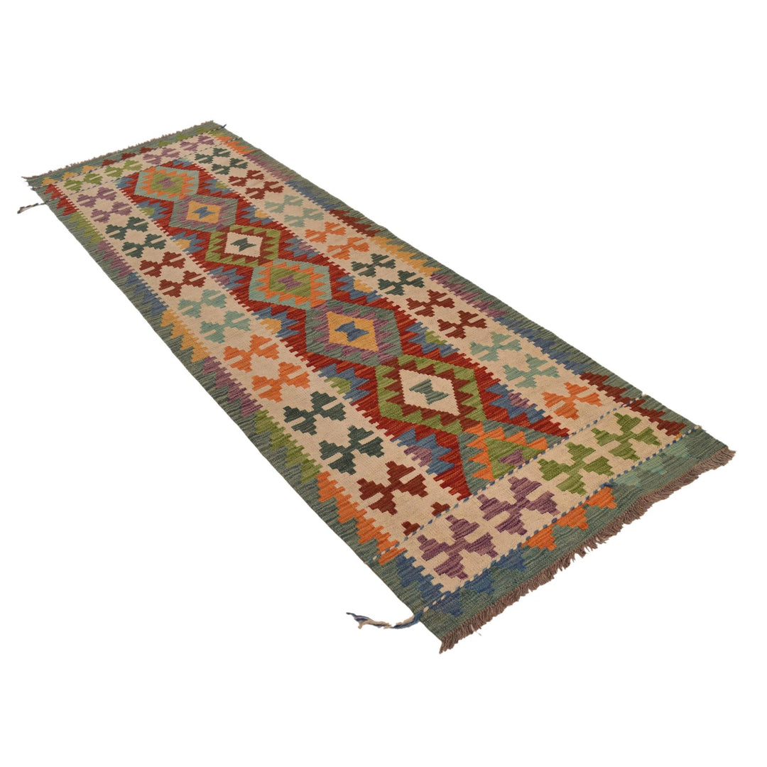 Hand Knotted Afghan Style Kilim Runner 2' 8" x 8' 2" - No. AL15100