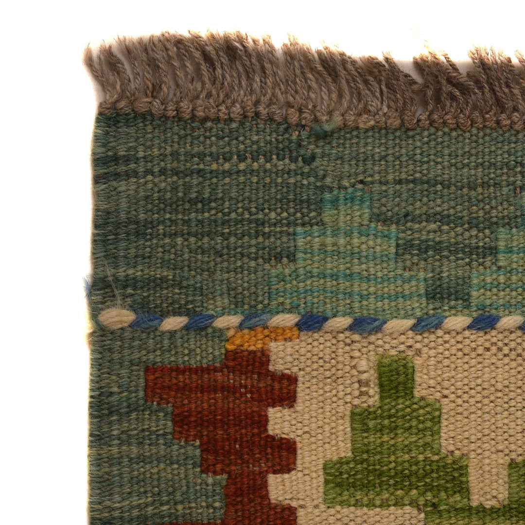 Hand Knotted Afghan Style Kilim Runner 2' 8" x 8' 2" - No. AL15100