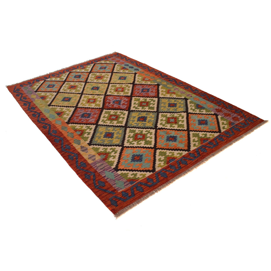 Handmade Vegetable Kelim 5' 1" x 6' 10" - No. AL72399