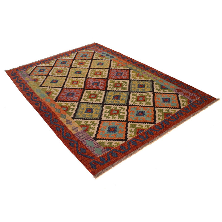 Handmade Vegetable Kelim 5' 1" x 6' 10" - No. AL72399