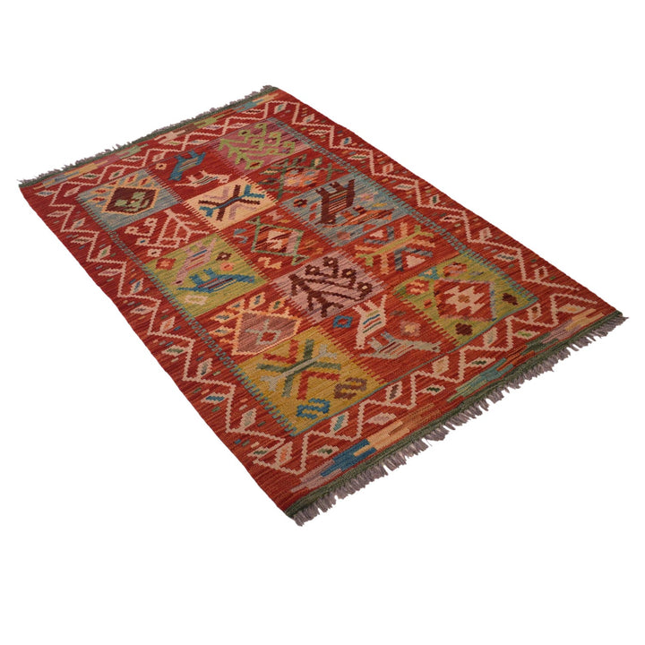 Handmade Afghan Vegetable Kilim 3' 0" x 4' 9" - No. AL33227