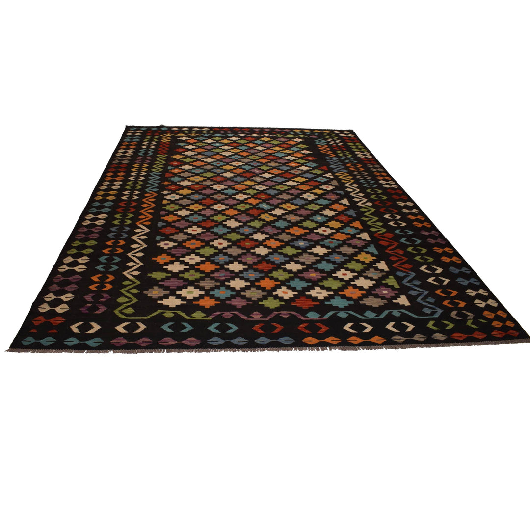 Afghan Kilim Rug 8' 8" x 12' 0" Flat-Weave detail