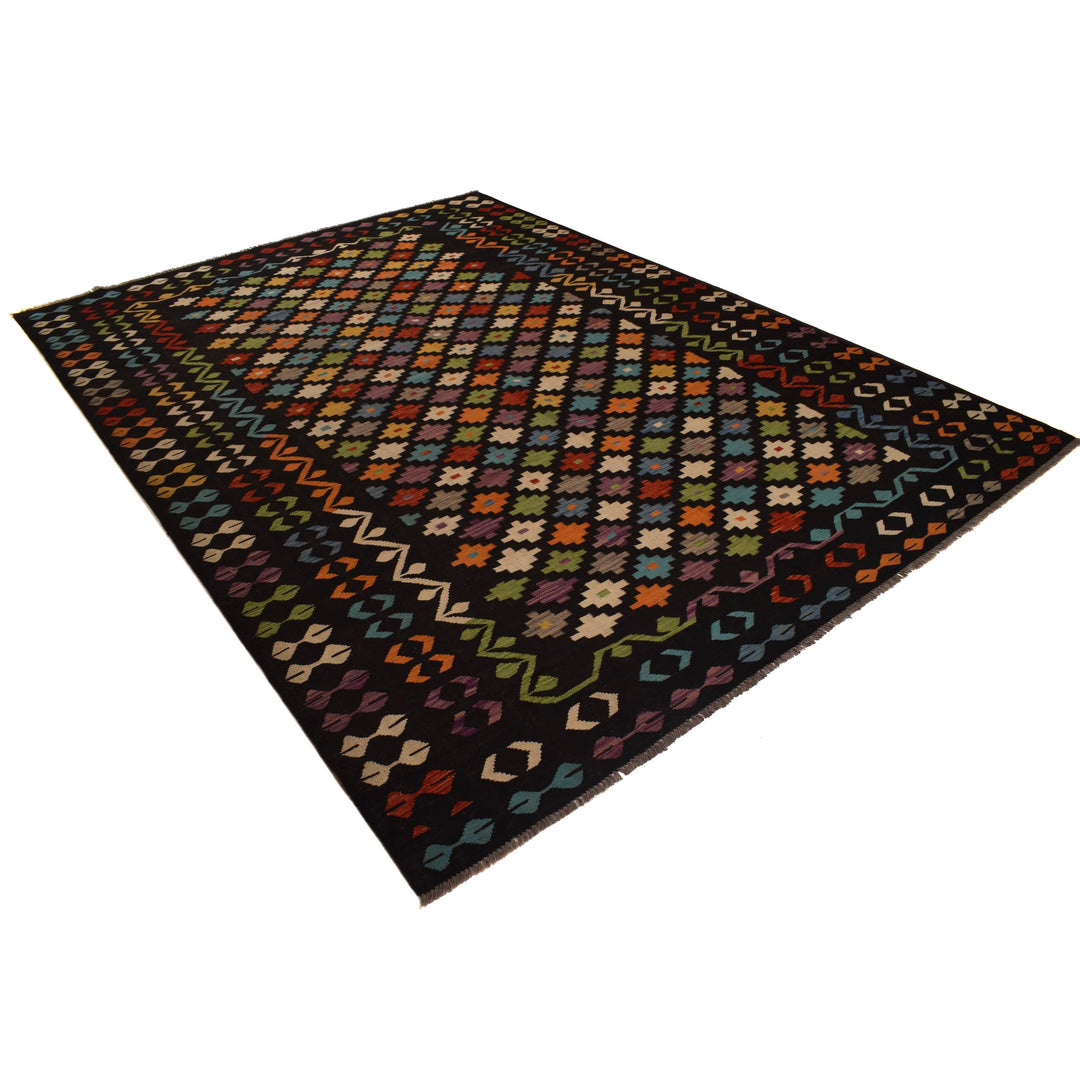Afghan Kilim Rug 8' 8" x 12' 0" Flat-Weave view