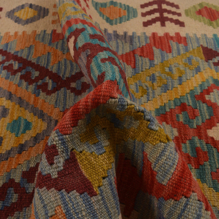 Hand Knotted Afghan Style Kilim 2' 7" x 4' 2" - No. AL70406