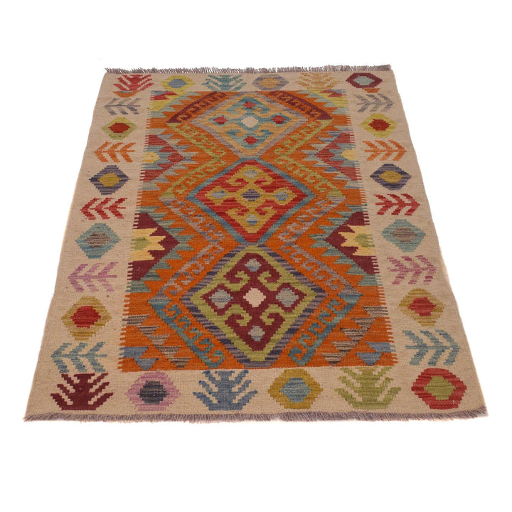 Hand Woven Wool Kelim 2' 8" x 3' 11" - No. AL44145