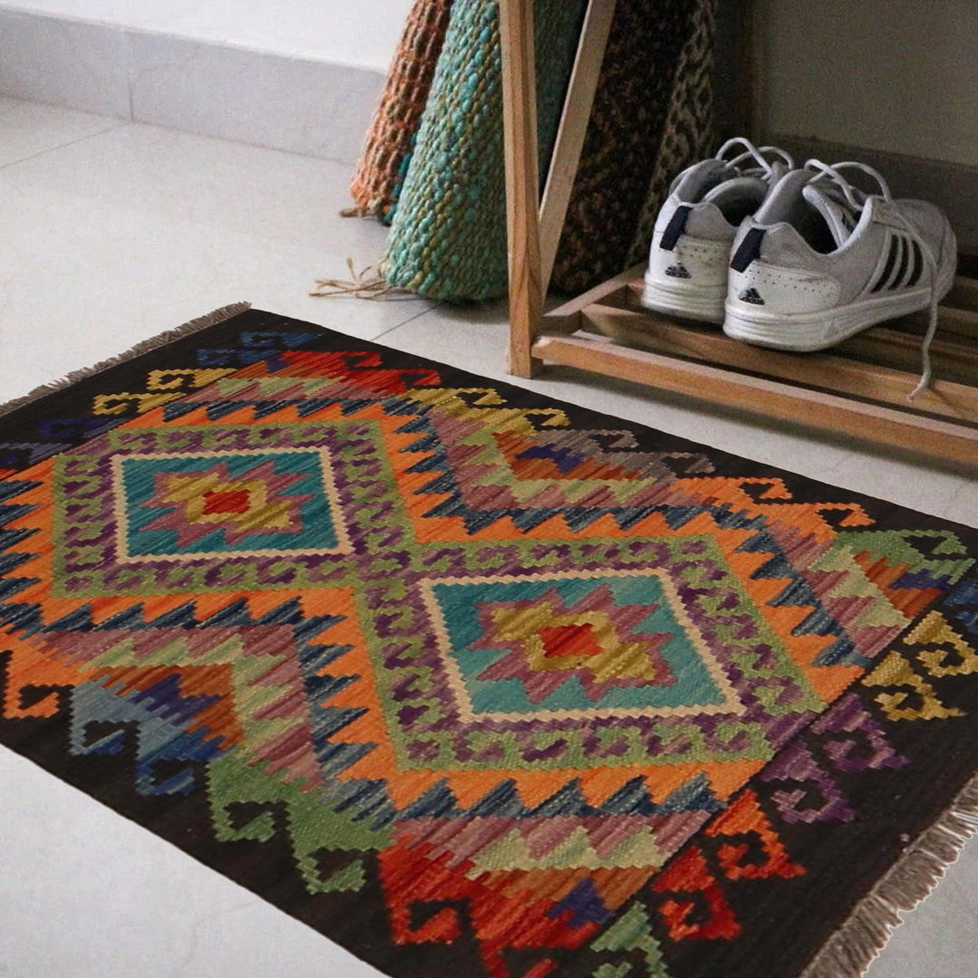 Handmade Vegetable Kilim 1' 11" x 2' 11" - No. AL61284