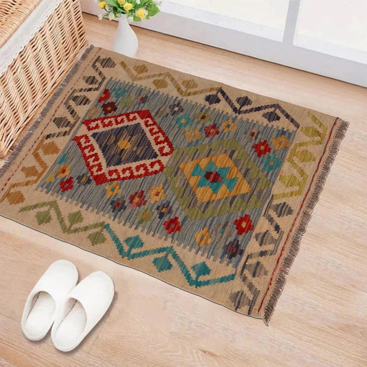 Handmade Vegetable Kelim 1' 11" x 2' 10" - No. AL24704