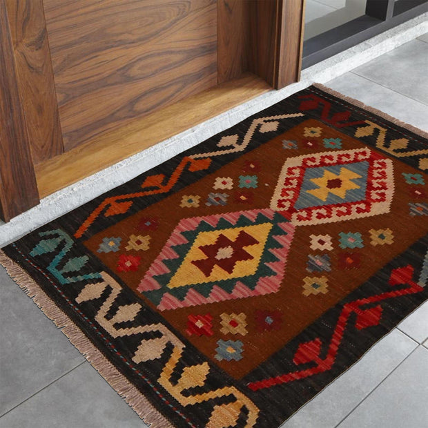 Hand Woven Wool Kelim 2' 2" x 2' 11" - No. AL45689