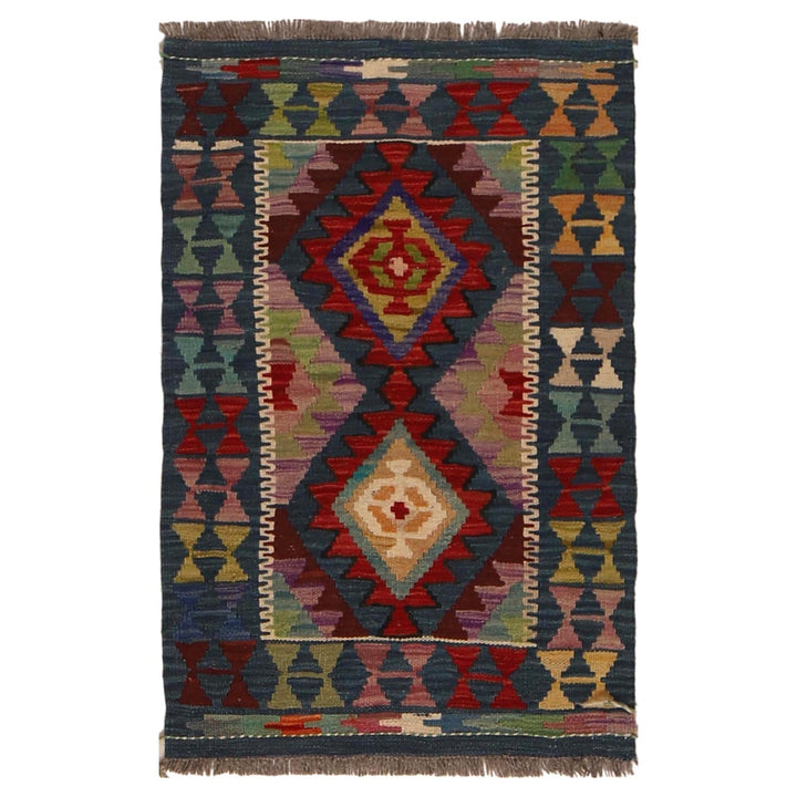 Handmade Turkish Design Wool Kilim 1' 11" x 3' 1" - No. AL17660