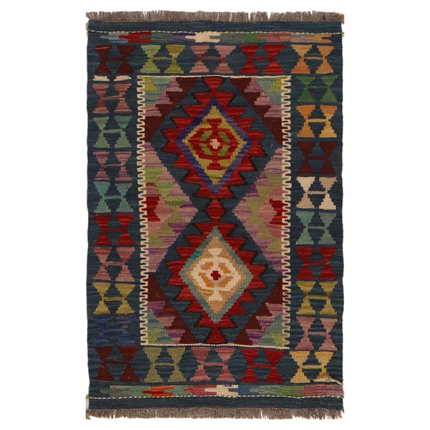 Handmade Turkish Design Wool Kilim 1' 11" x 3' 1" - No. AL17660