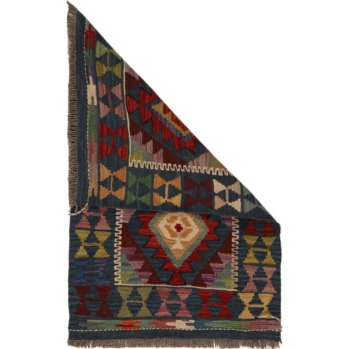 Handmade Turkish Design Wool Kilim 1' 11" x 3' 1" - No. AL17660