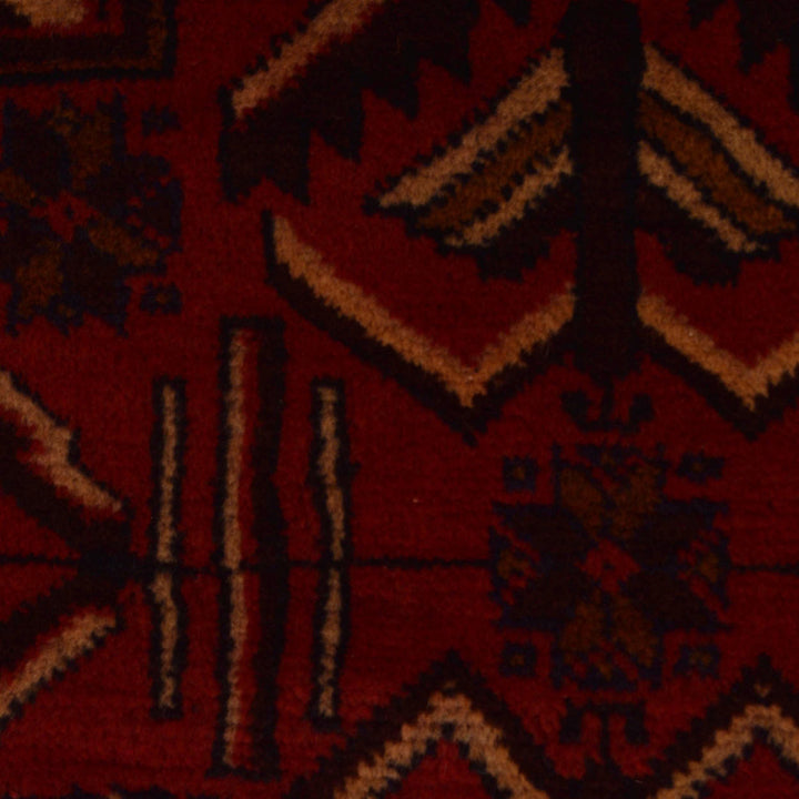 Red Afghan Prayer Rug 3' 1" x 4' 6" Hand-Knotted field