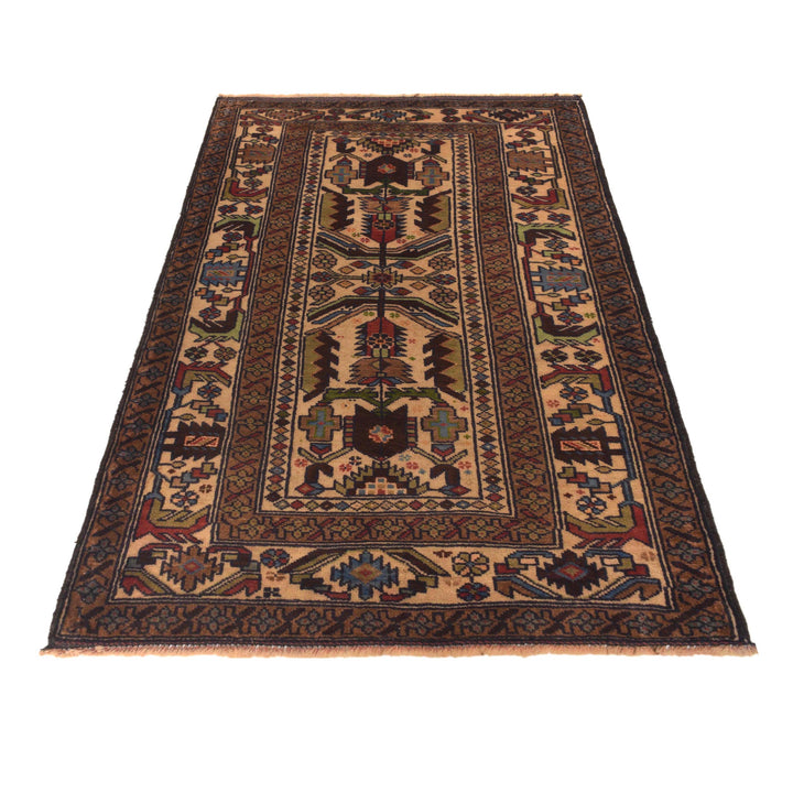 Afghan Baluchi Rug 3' 0" x 5' 2" Hand-Knotted view