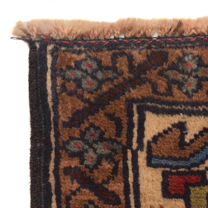 Afghan Baluchi Rug 3' 0" x 5' 2" Hand-Knotted border
