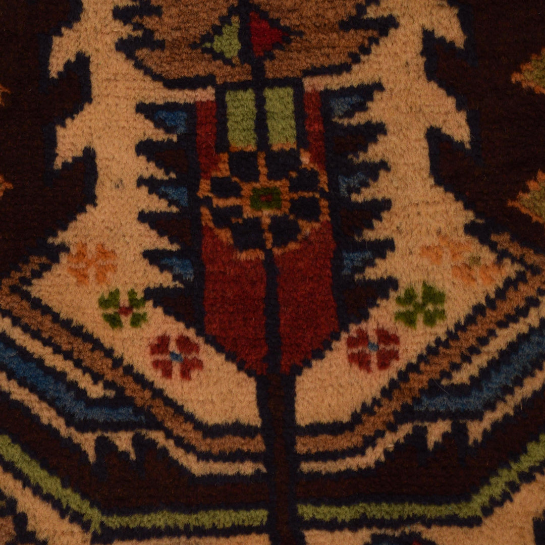 Afghan Baluchi Rug 3' 0" x 5' 2" Hand-Knotted field