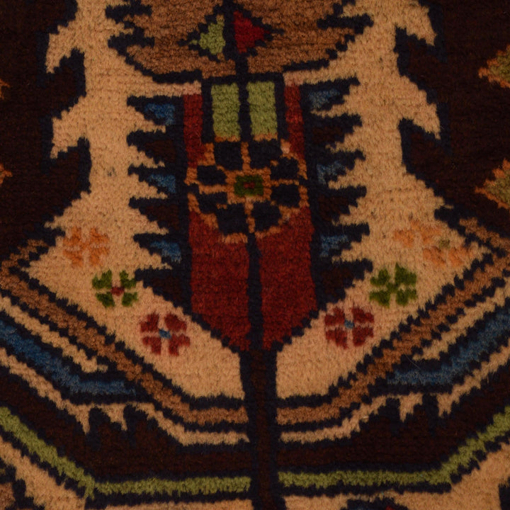 Afghan Baluchi Rug 3' 0" x 5' 2" Hand-Knotted field