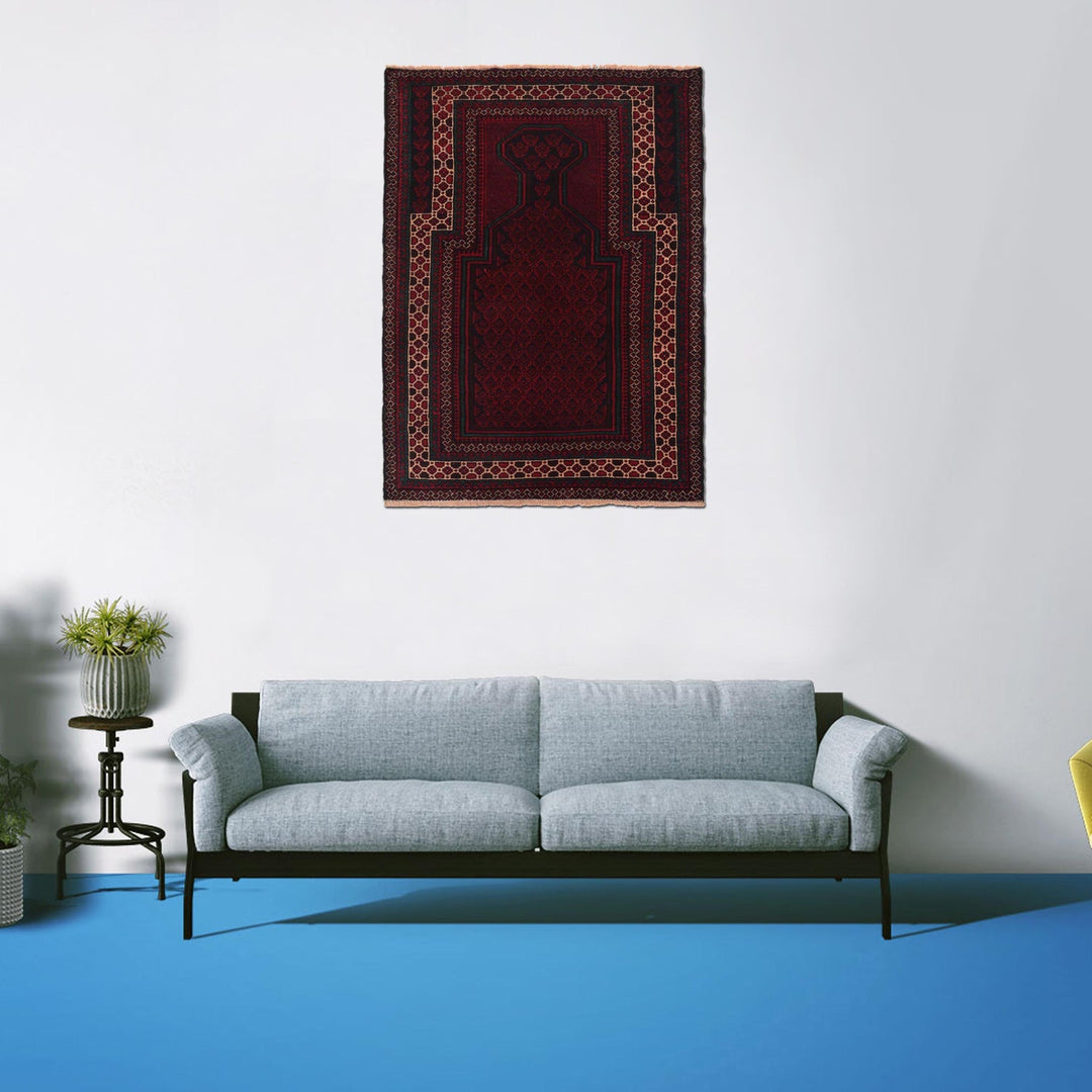 Hand Knotted Prayer Rug  2' 11" x 4' 5" - No. AL67378