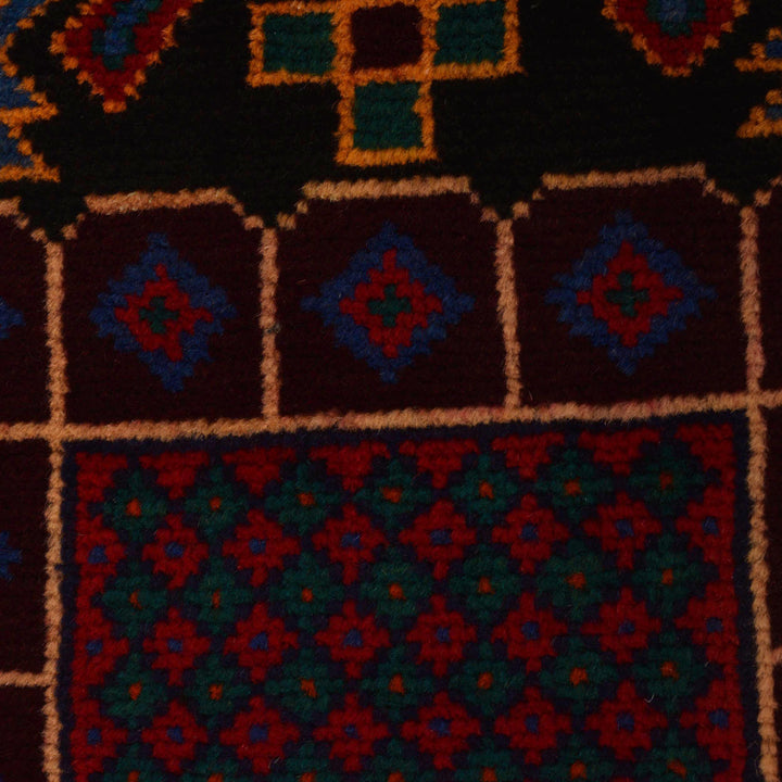 Afghan Baluchi Rug 3' 1" x 6' 1" Hand-Knotted field