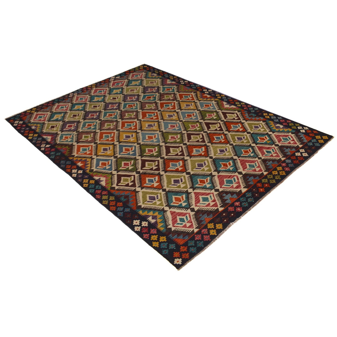 Handmade Afghan Vegetable Kilim 6' 8" x 10' 0" - No. AL64130