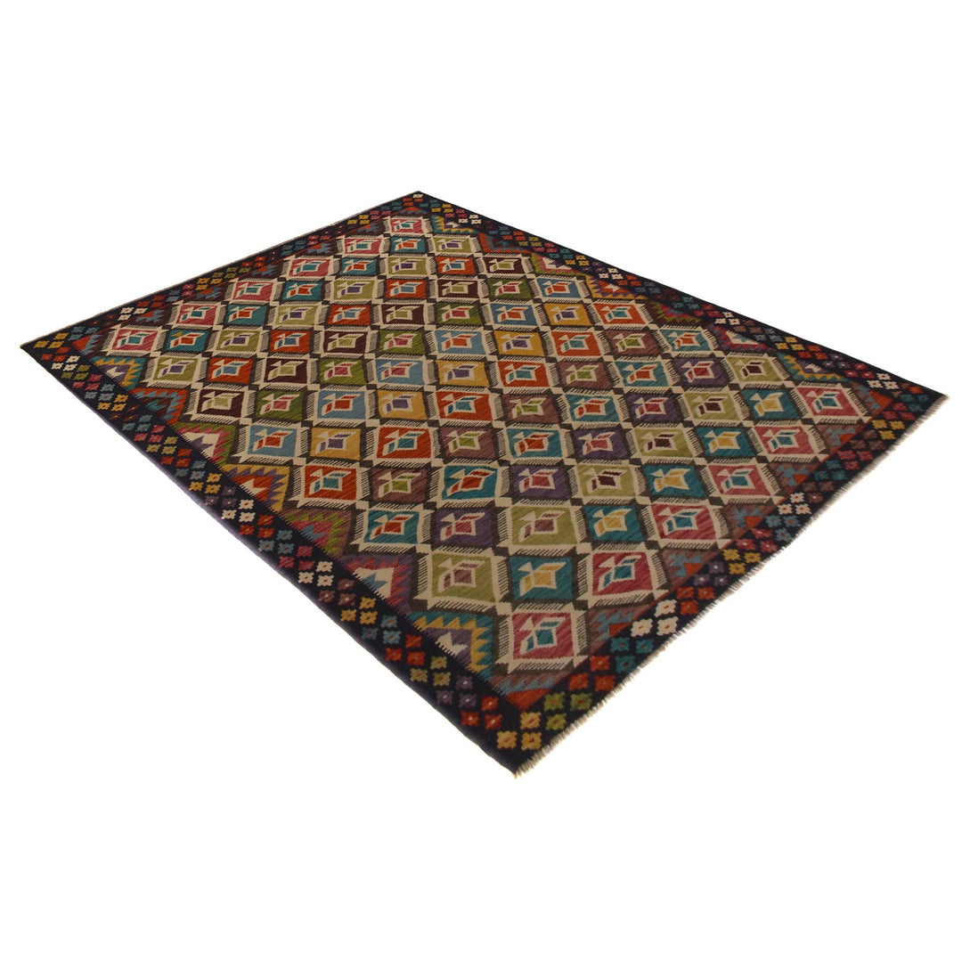 Handmade Afghan Vegetable Kilim 6' 8" x 10' 0" - No. AL64130