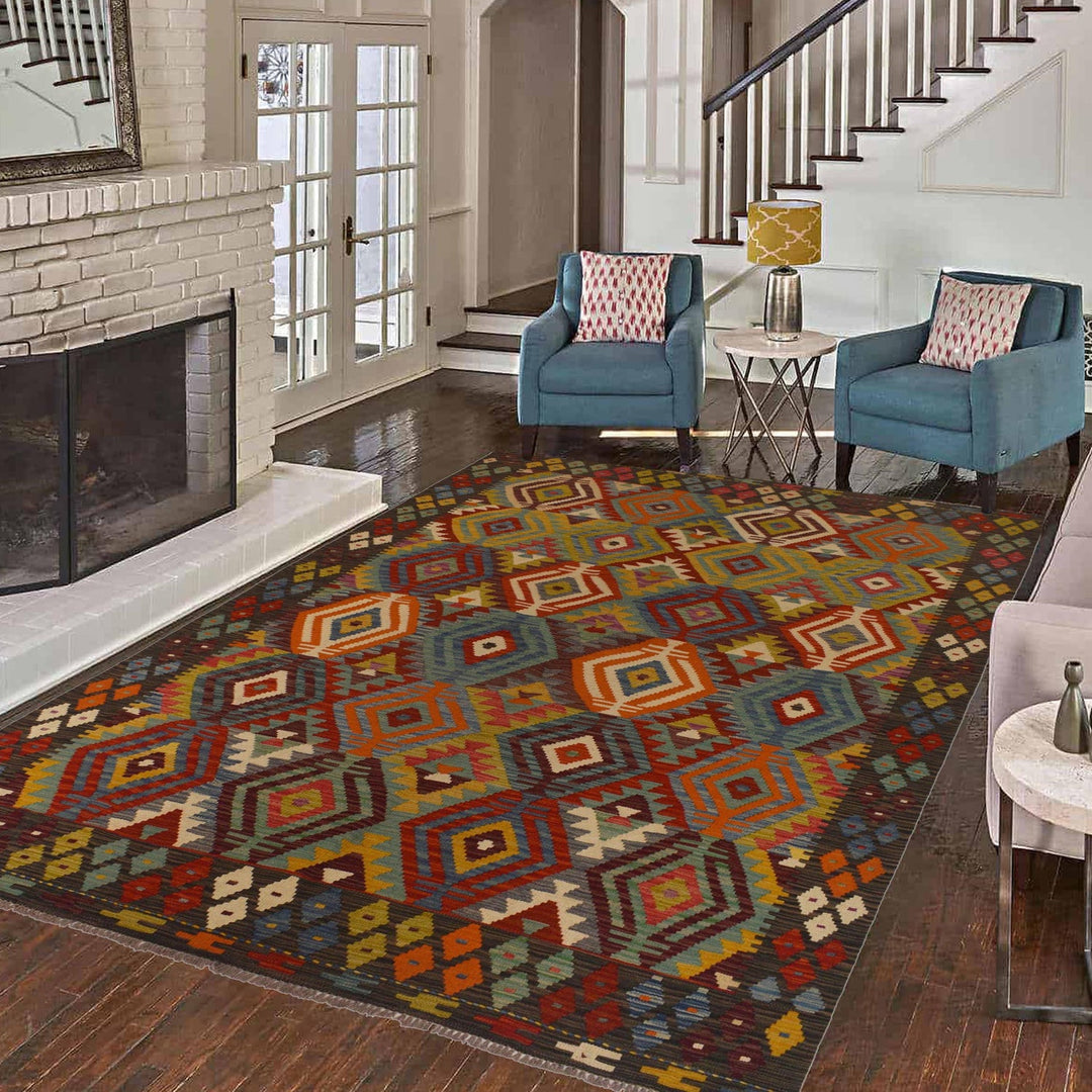 Hand Made Afghan Kilim 5' 8" x 8' 0" - No. AL94499