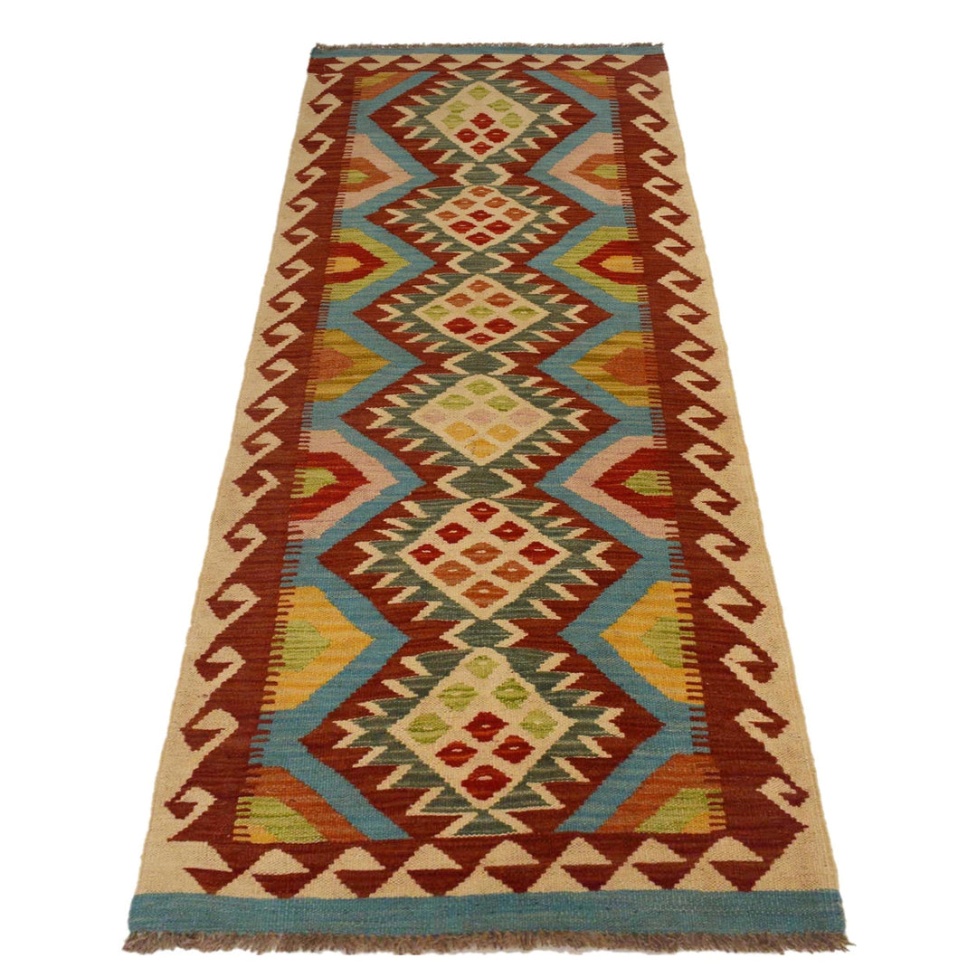 Hand Woven Wool Kelim Runner 2' 1"x 6' 4" - No. AL59603
