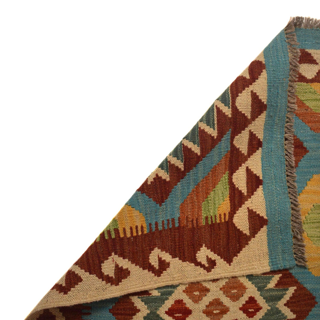 Hand Woven Wool Kelim Runner 2' 1"x 6' 4" - No. AL59603