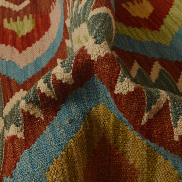 Hand Woven Wool Kelim Runner 2' 1"x 6' 4" - No. AL59603