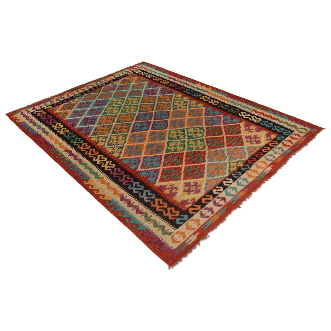 Hand Made Afghan Kilim 6' 7" x 9' 10" - No. AL61831