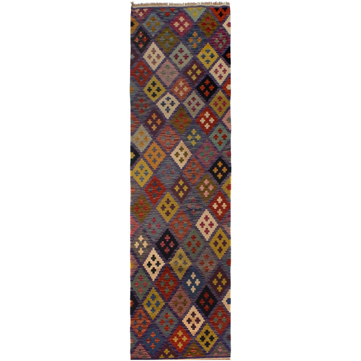 Hand Knotted Afghan Style Kilim Runner 2' 9" x 9' 11" - No. AL88285