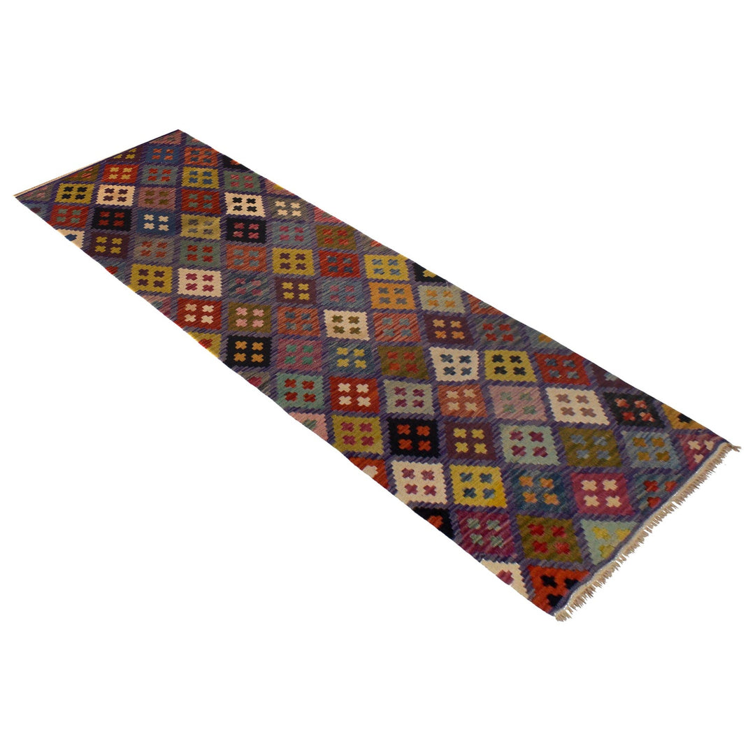 Hand Knotted Afghan Style Kilim Runner 2' 9" x 9' 11" - No. AL88285