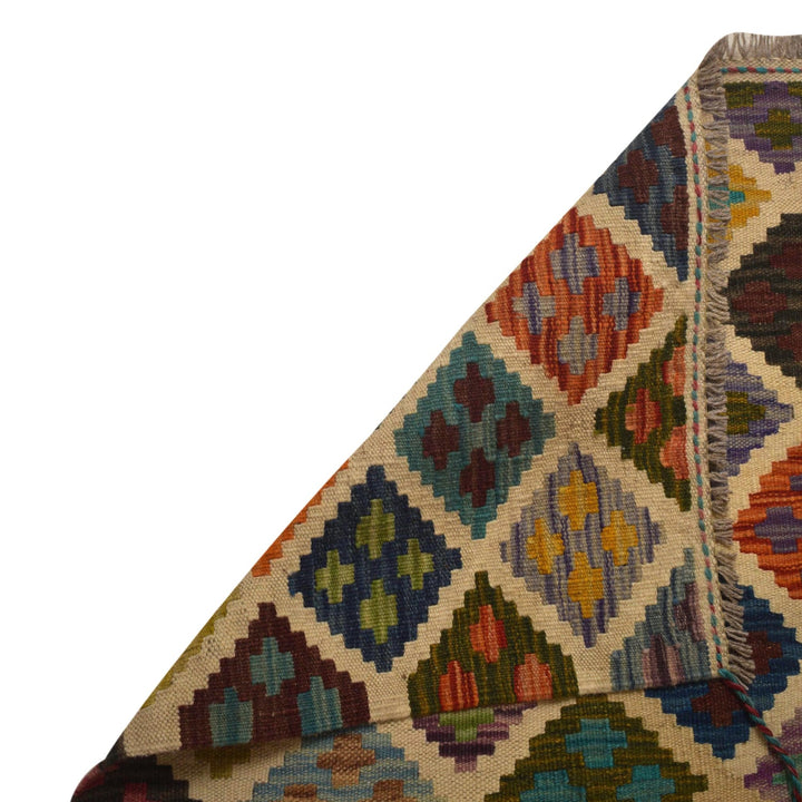 Hand Woven Wool Kelim Runner 2' 5" x 9' 9" - No. AL30364