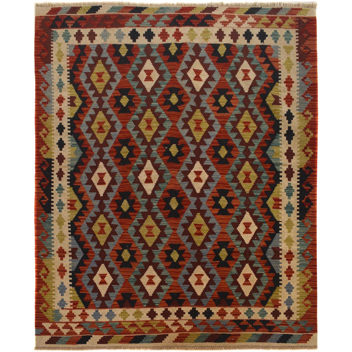 Handmade Vegetable Kilim 5' 1" x 6' 8" - No. AL68009