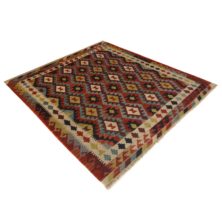 Handmade Vegetable Kilim 5' 1" x 6' 8" - No. AL68009