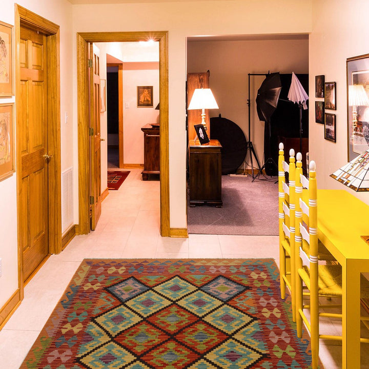 Handmade Vegetable Kelim 5' 1" x 6' 1" - No. AL68024