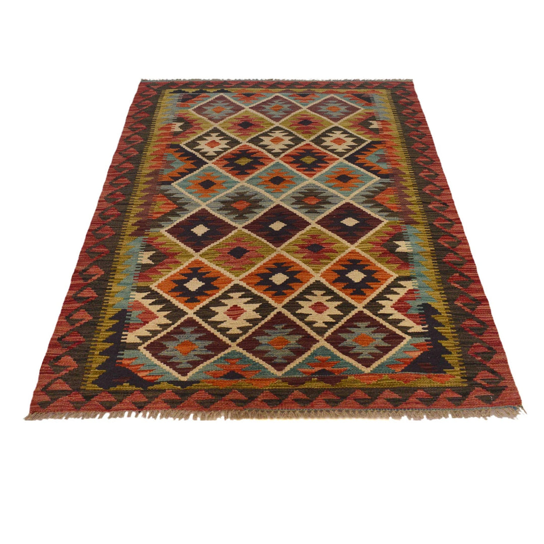 Handmade Afghan Vegetable Kilim 3' 4" x 5' 0" - No. AL81603